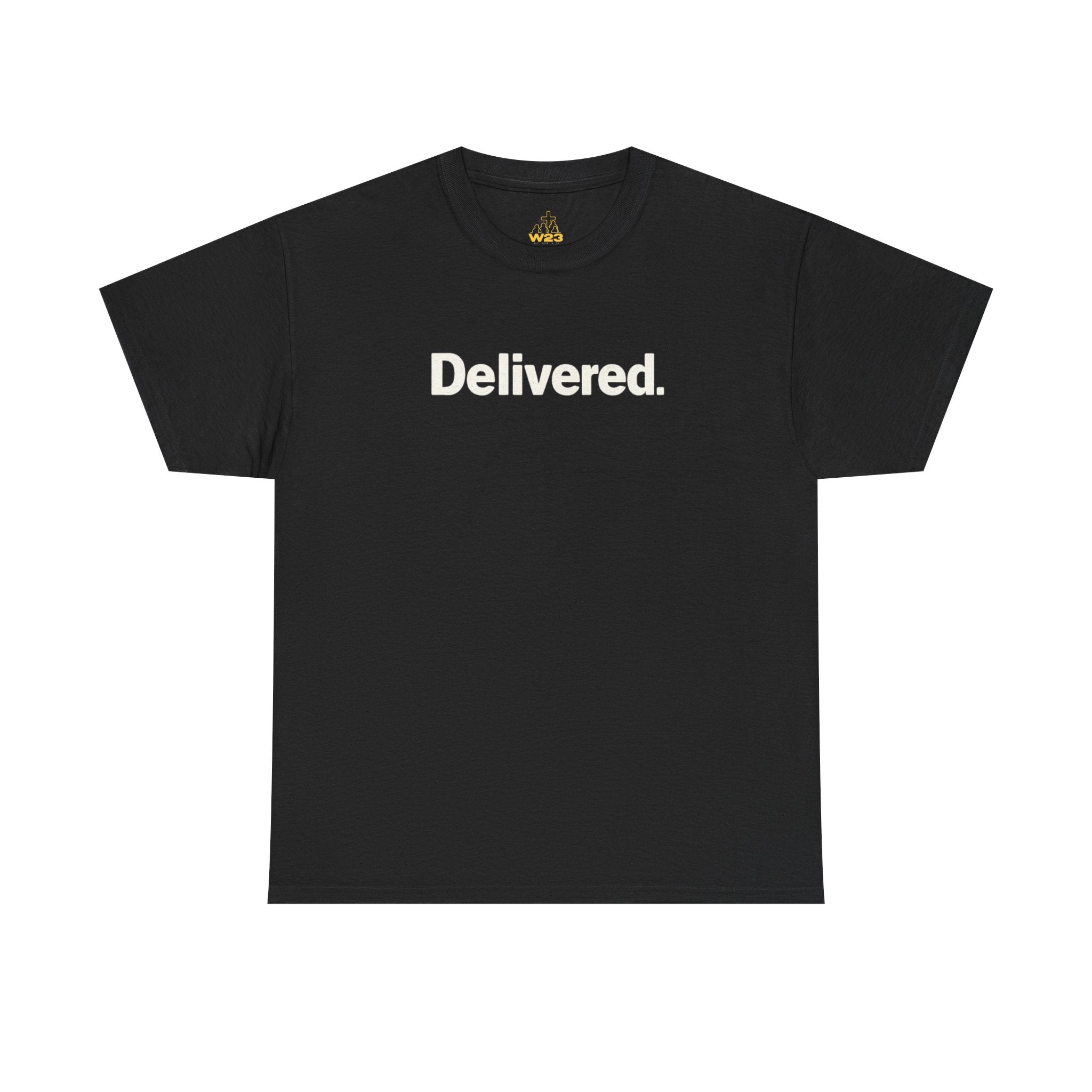 Delivered. Heaven Sent Christian T-Shirt — Faith-Based Graphic Tee with Back Label Design