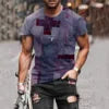 New Street Men's Casual Fitness T-Shirt Plus Size O-Neck Short Sleeved Top Jersey Knitted Fabric Pattern Custom Color Logo Quick