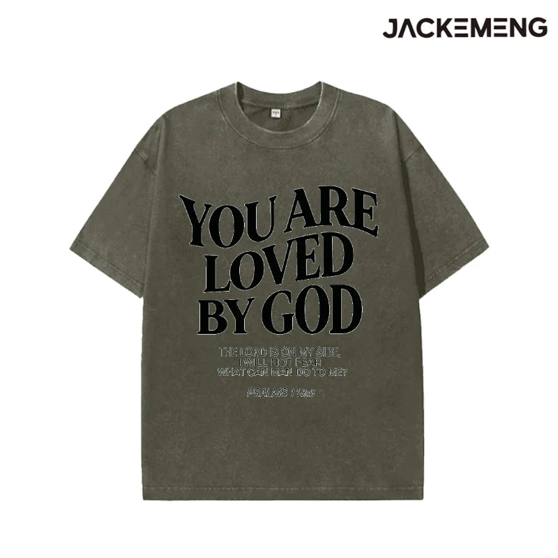 Oversized Washed Retro Inspirational Streetwear Print Tshirt USA Stock Wholesale Y2K Casual Tee
