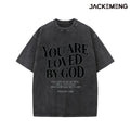 Oversized Washed Retro Inspirational Streetwear Print Tshirt USA Stock Wholesale Y2K Casual Tee