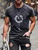 New Street Men's Casual Fitness T-Shirt Plus Size O-Neck Short Sleeved Top Jersey Knitted Fabric Pattern Custom Color Logo Quick