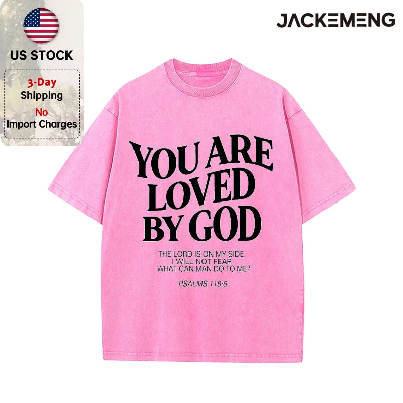 Oversized Washed Retro Inspirational Streetwear Print Tshirt USA Stock Wholesale Y2K Casual Tee