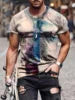 New Street Men's Casual Fitness T-Shirt Plus Size O-Neck Short Sleeved Top Jersey Knitted Fabric Pattern Custom Color Logo Quick