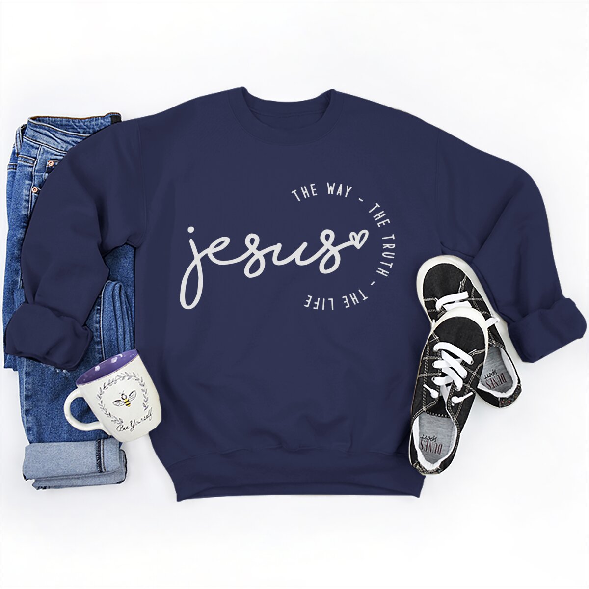 Foreign Trade Jesus Thw Way The Turth The Life Printed Round Neck Loose Sweatshirt Sweatshirt