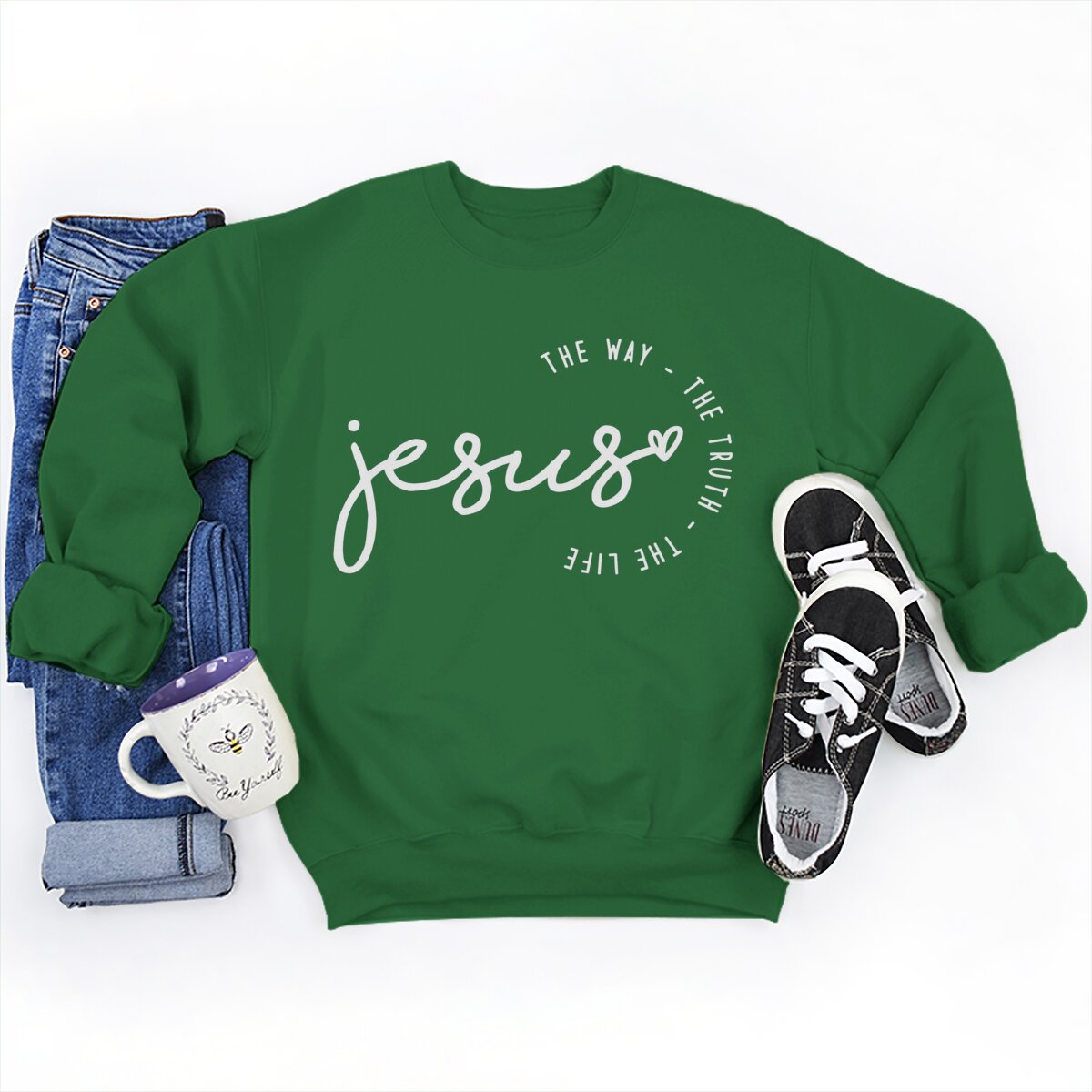 Foreign Trade Jesus Thw Way The Turth The Life Printed Round Neck Loose Sweatshirt Sweatshirt