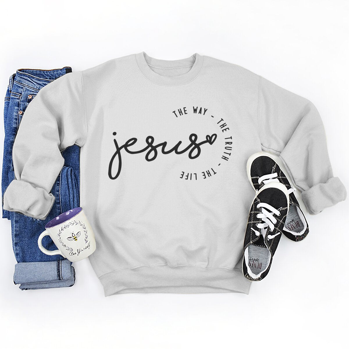 Foreign Trade Jesus Thw Way The Turth The Life Printed Round Neck Loose Sweatshirt Sweatshirt