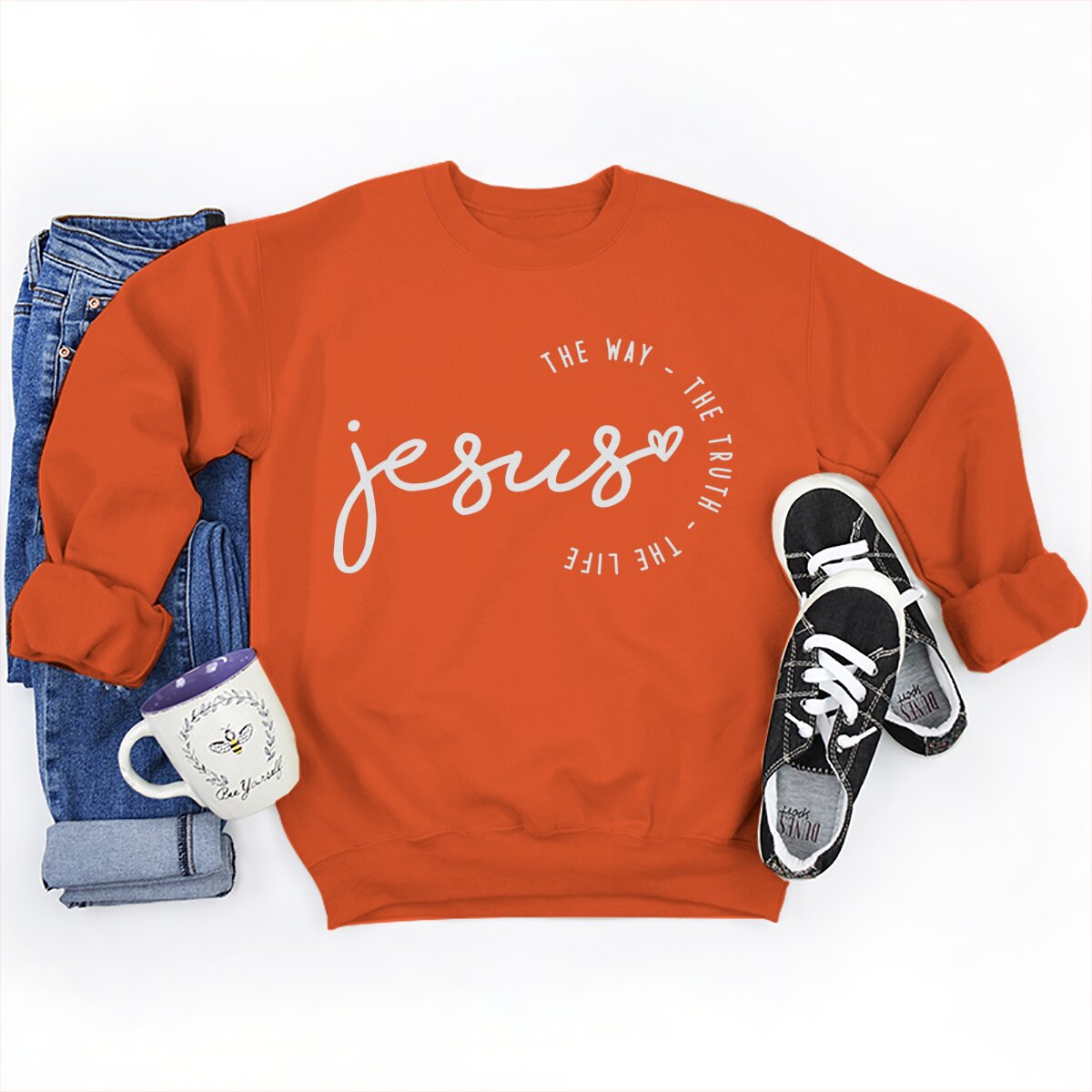 Foreign Trade Jesus Thw Way The Turth The Life Printed Round Neck Loose Sweatshirt Sweatshirt