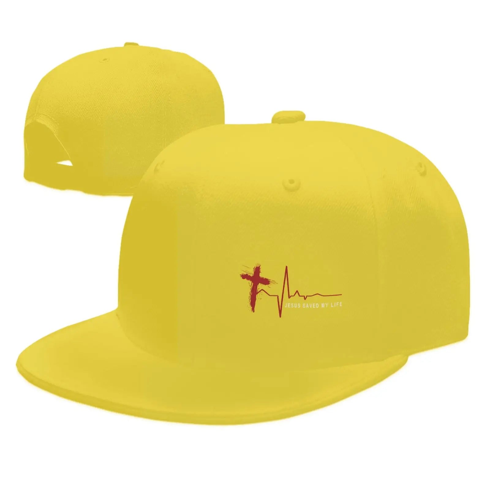 Christian Jesus Saved My Life Cross Snapback Hats for Men Baseball Cap Adjustable Flat Bill Trucker Dad Gift,Husband,Boy Friend