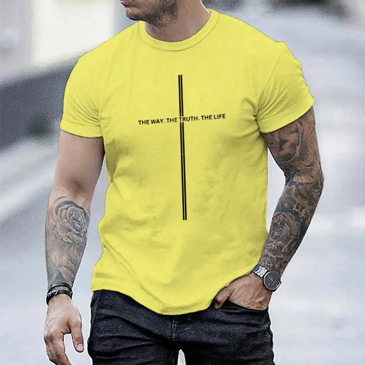 Christianity Jesus Men Women T-Shirts The Way The Truth The Life Luminous Style T-Shirt Unisex Bible Verses Christian Gift Tee