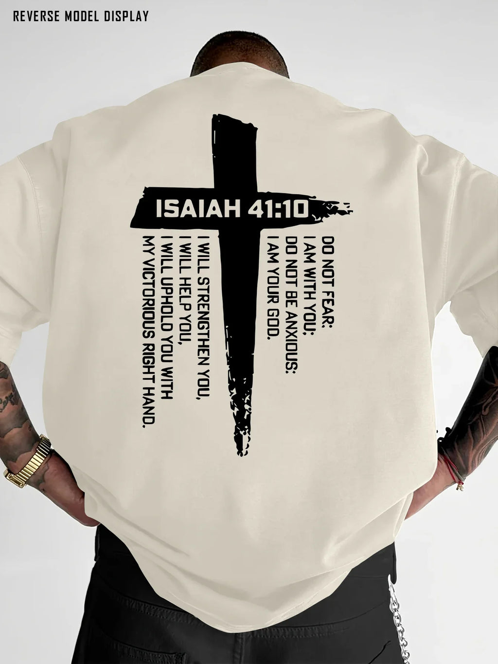 Christian Cross and Bible Verse Graphic Tee for Men Breathable 100% Cotton Perfect for Summer Casual Streetwear Style
