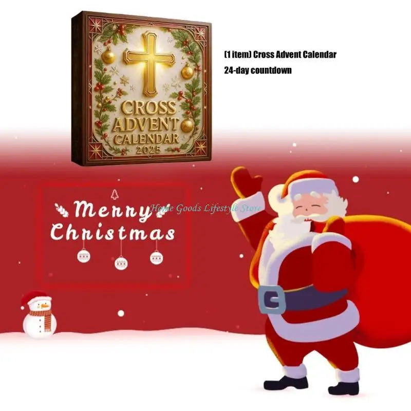 E74E Christian Advent Countdowns Calendars 24 Days Pocket Crosses Ornament Set