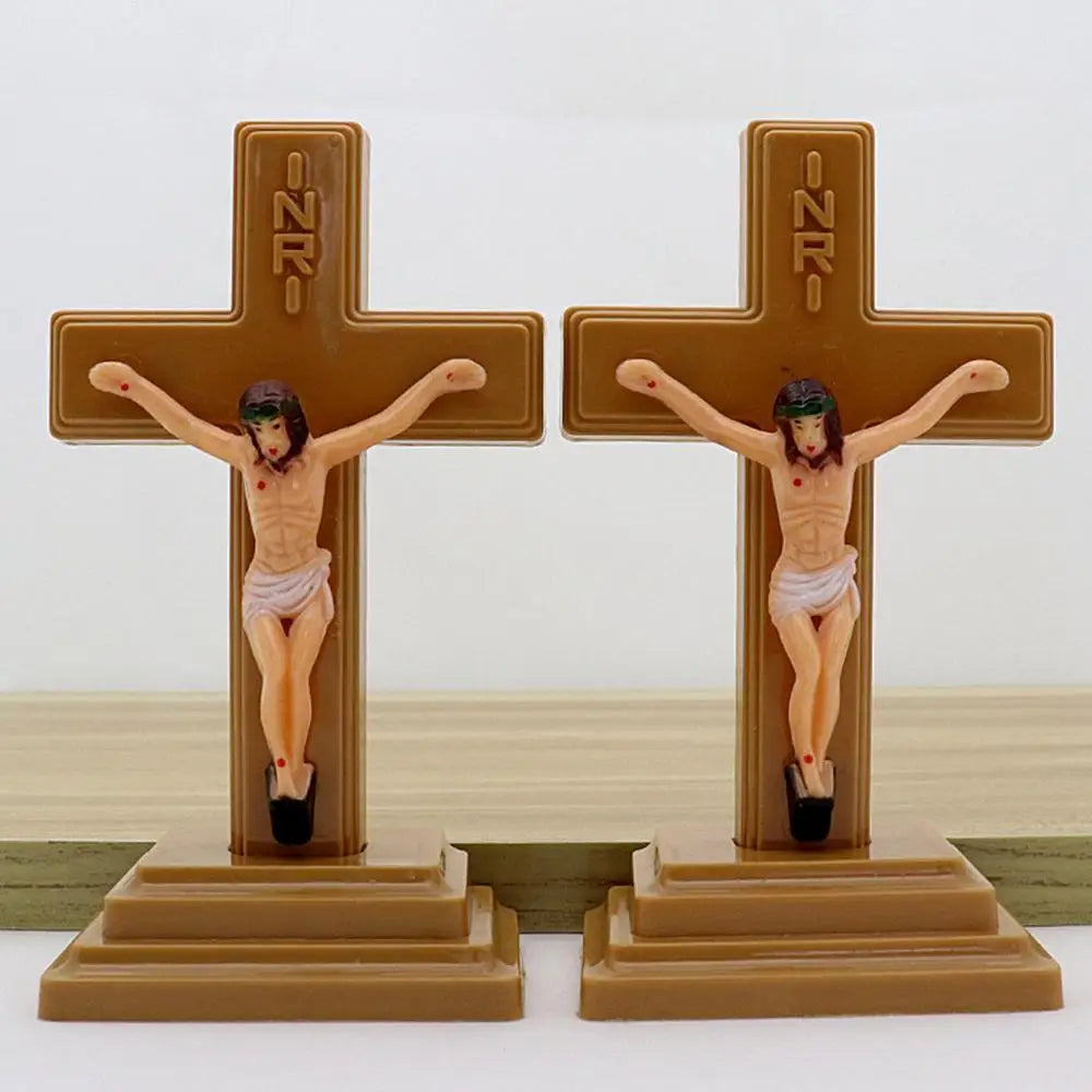 Church Relics Jesus On The Stand Cross Wall Crucifix Antique Home Chapel Decor Church Tabletop Decoration
