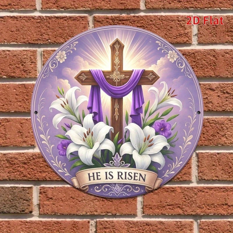 20CM 1PCS 2D Christianity Cross Wooden Disc Furniture Hanging Wall Decoration Church Decoration Easter Decoration Gift Faith
