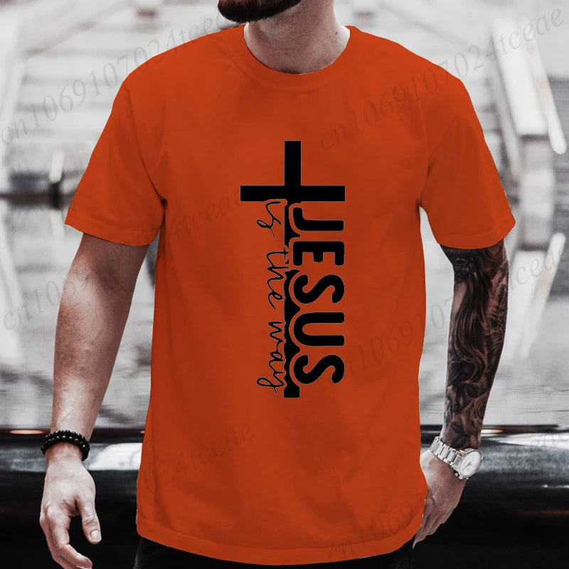Jesus Funny Printed Men's T-Shirt Clothes Oversized Minimalist Jesus Graphic Tee Shirts for Women Tops Tees Hip Hop Streetwear