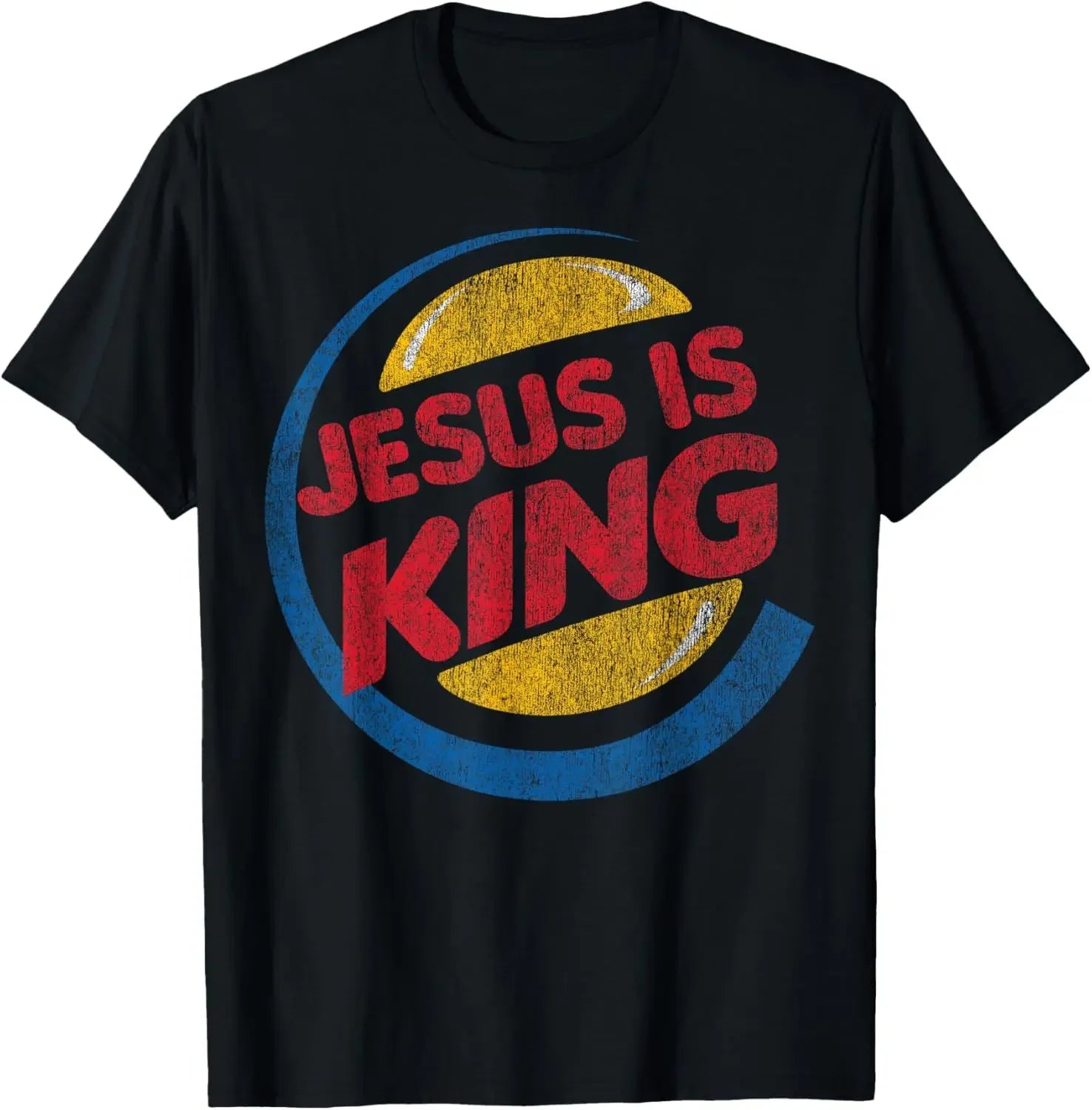Christian Jesus Is King Design Crown T-Shirt Street Casual Couple Clothes T Shirts for Men Camisetas Streetwear