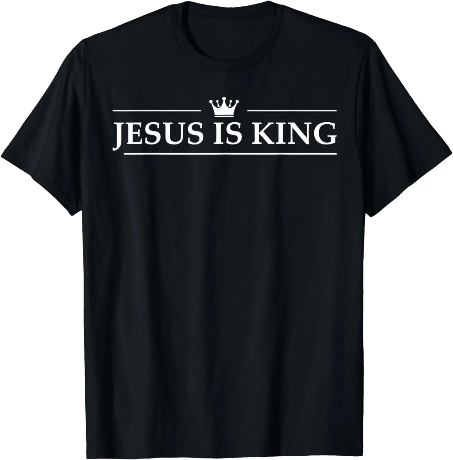 Christian Jesus Is King Design Crown T-Shirt Street Casual Couple Clothes T Shirts for Men Camisetas Streetwear