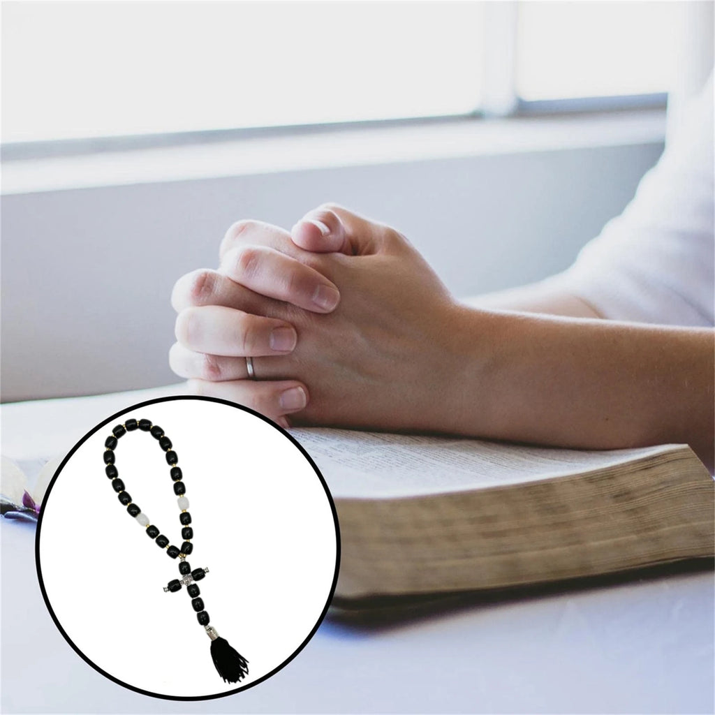 Handmade Christian Orthodox Greek Komboskoini knot Prayer RopeProtection Blessing Cross Charm Tassel Home Ornaments Car Hanging