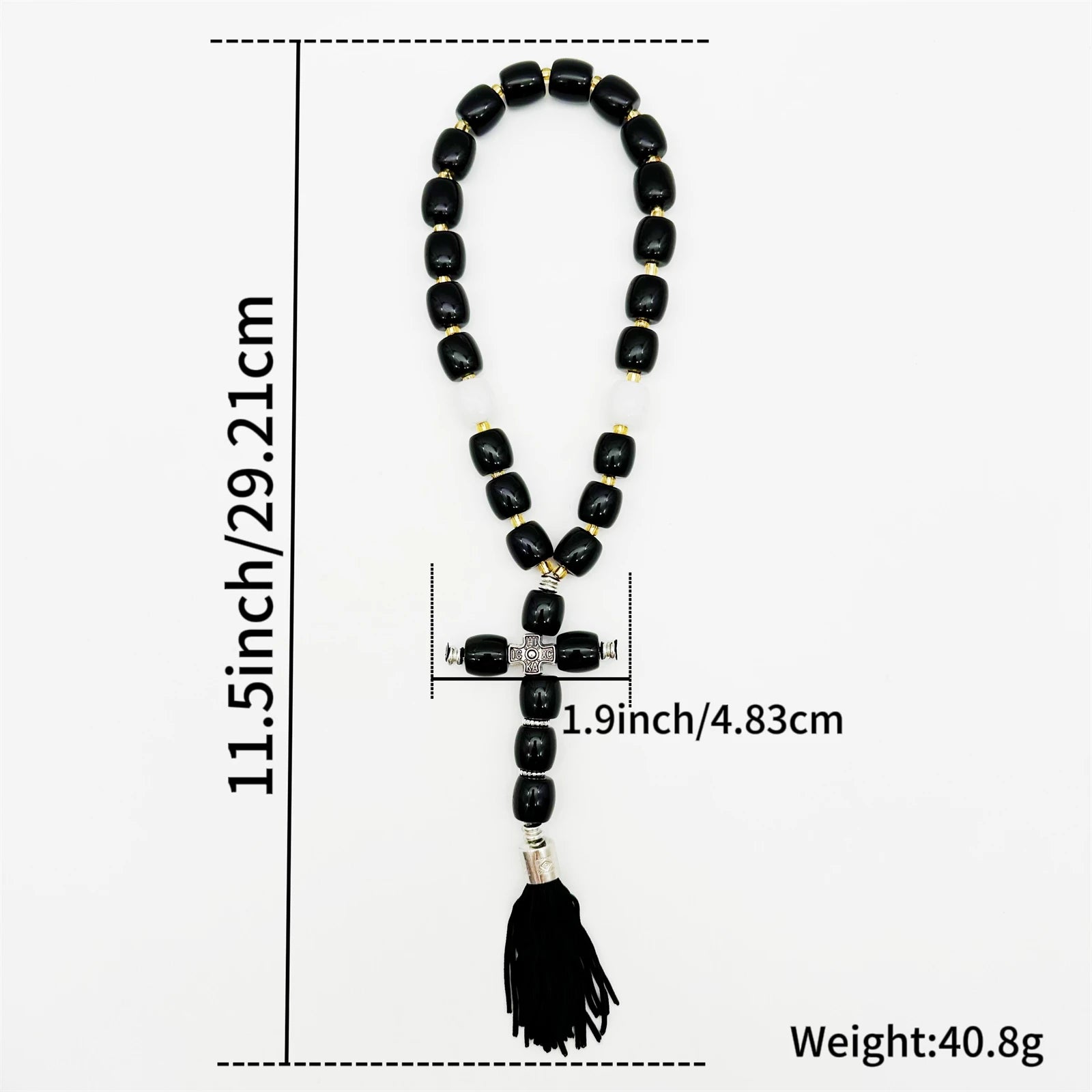 Handmade Christian Orthodox Greek Komboskoini knot Prayer RopeProtection Blessing Cross Charm Tassel Home Ornaments Car Hanging