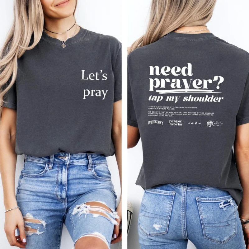 Need Prayer Tap My Shoulder Faith Based Jesus Apparel Christian Tshirt Encouragement Heb 4:16 Bible Verse Tee Jesus Gift Unisex