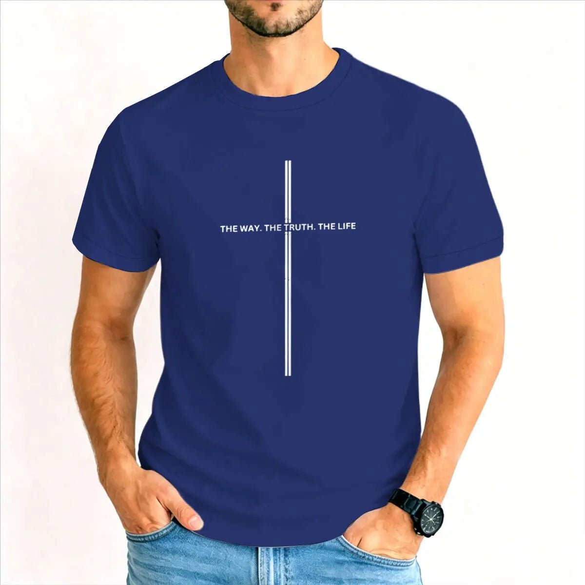 Christianity Jesus Men Women T-Shirts The Way The Truth The Life Luminous Style T-Shirt Unisex Bible Verses Christian Gift Tee