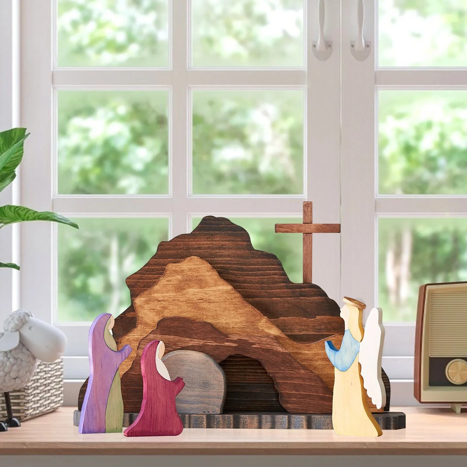 Creative Easter Resurrection Scene Risen Christ Figurine Decor For The Home Easter Christian Jesus Scene Ornaments иудаизм