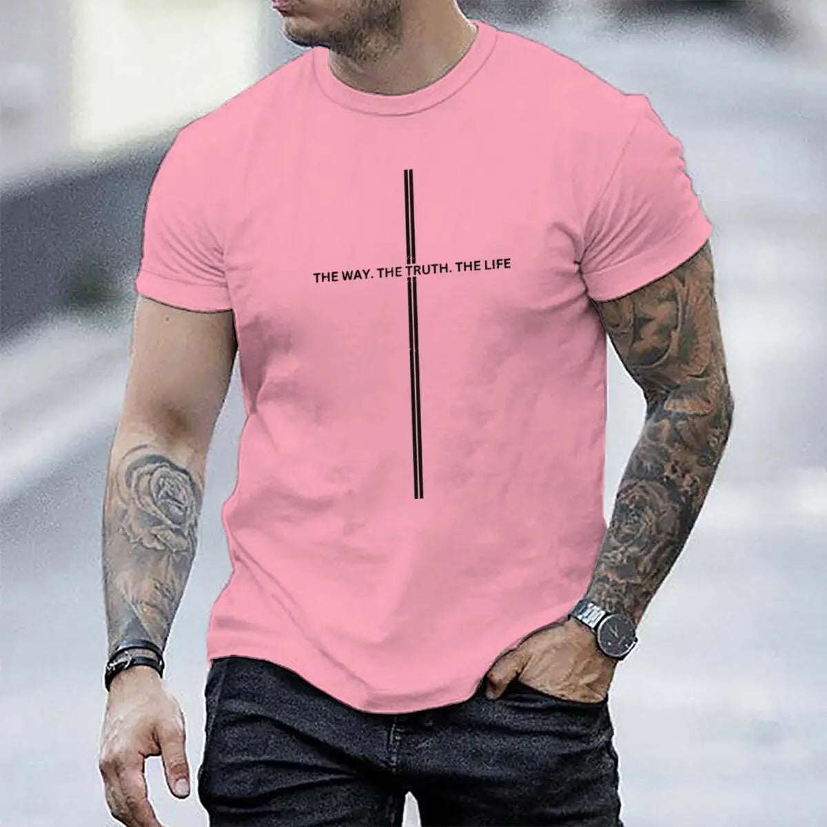 Christianity Jesus Men Women T-Shirts The Way The Truth The Life Luminous Style T-Shirt Unisex Bible Verses Christian Gift Tee