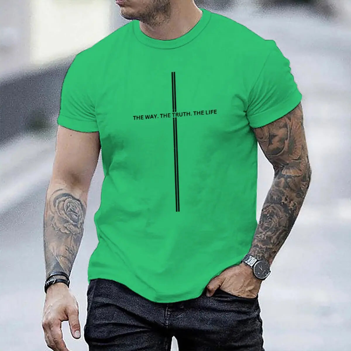 Christianity Jesus Men Women T-Shirts The Way The Truth The Life Luminous Style T-Shirt Unisex Bible Verses Christian Gift Tee