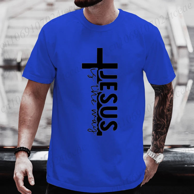 Jesus Funny Printed Men's T-Shirt Clothes Oversized Minimalist Jesus Graphic Tee Shirts for Women Tops Tees Hip Hop Streetwear