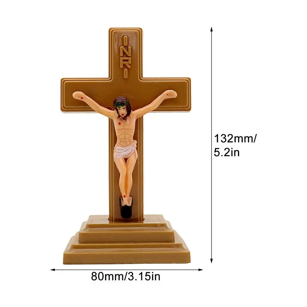 Church Relics Jesus On The Stand Cross Wall Crucifix Antique Home Chapel Decor Church Tabletop Decoration