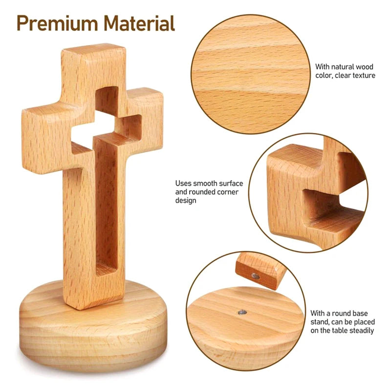 Handcrafted Wooden Jesus Crucifix, Religious Christian Church Ornament, Perfect as Holy Gift or Table Decor
