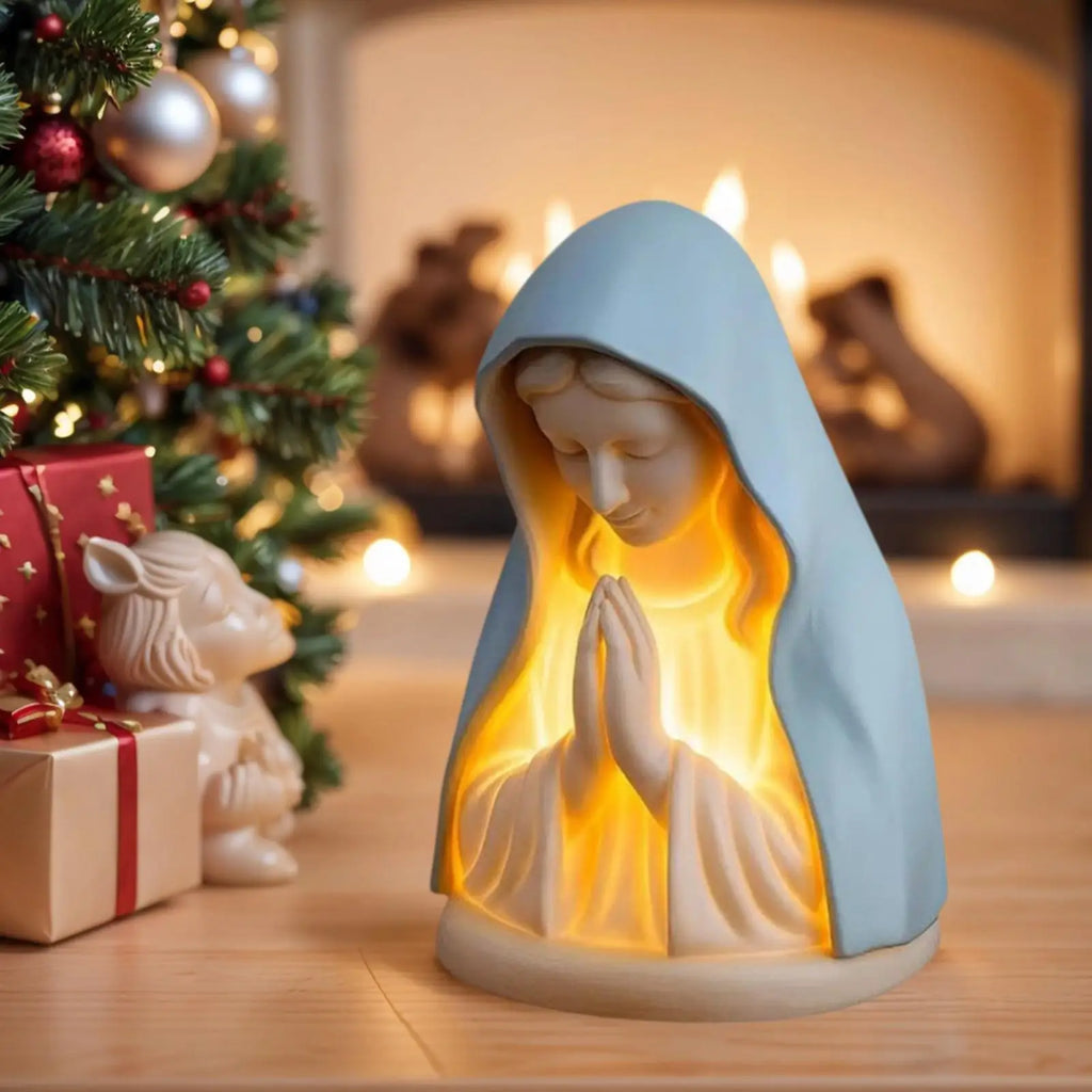 Virgin Mary Night Light LED Religious Table Lamp for Bedroom Prayer Room Nursery Reading Corner Home Decoration Christmas Gift