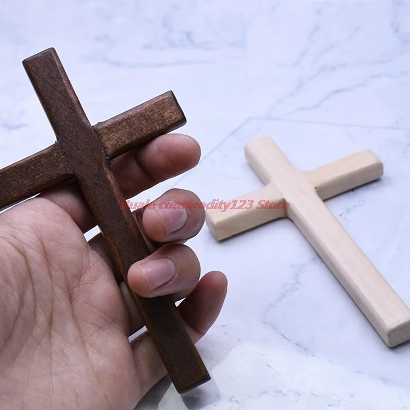 Wooden Cross Ornaments Christ Wall Hanging Table Cross for Home Altar Chapel Church Decoration Christian Gift Crafts