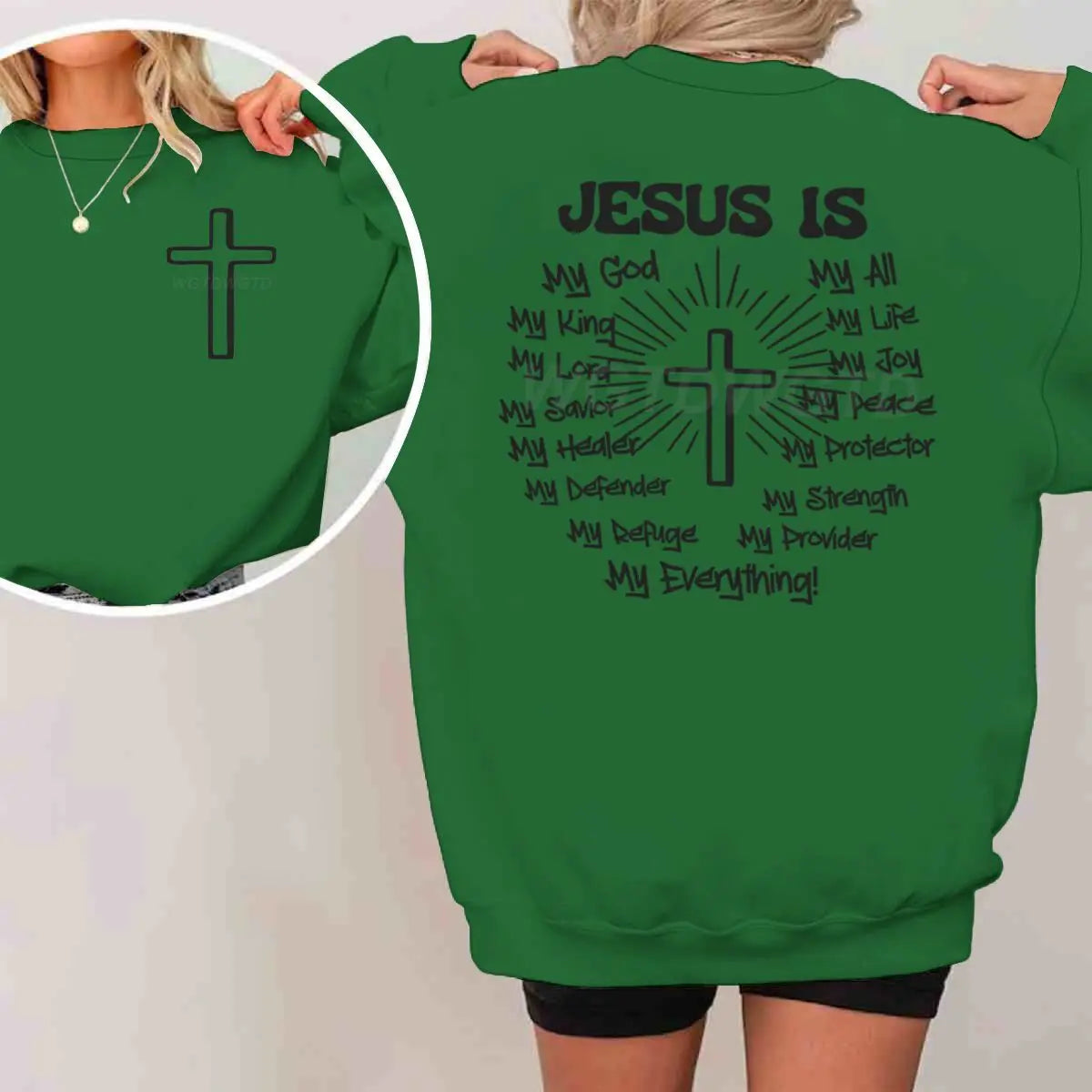 Jesus Is My King Men's Women's Clothing Gift for Christian Street Style Sweatshirt Unisex Jesus Religious Believe Sweater