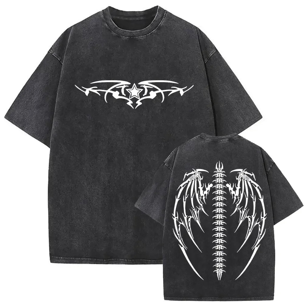 Christian Religious Jesus Forgive Them Father Vintage Washed T-shirt Men Women Gothic Rock Oversized T Shirts Tops Streetwear