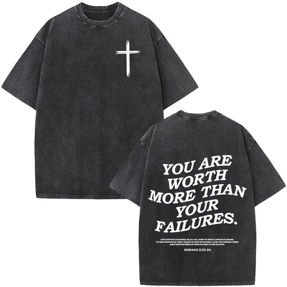 Jesus Is King Christian Religious Bible Vintage Washed T-shirt Men Women Cotton Casual Short Sleeve Oversized T Shirt Streetwear