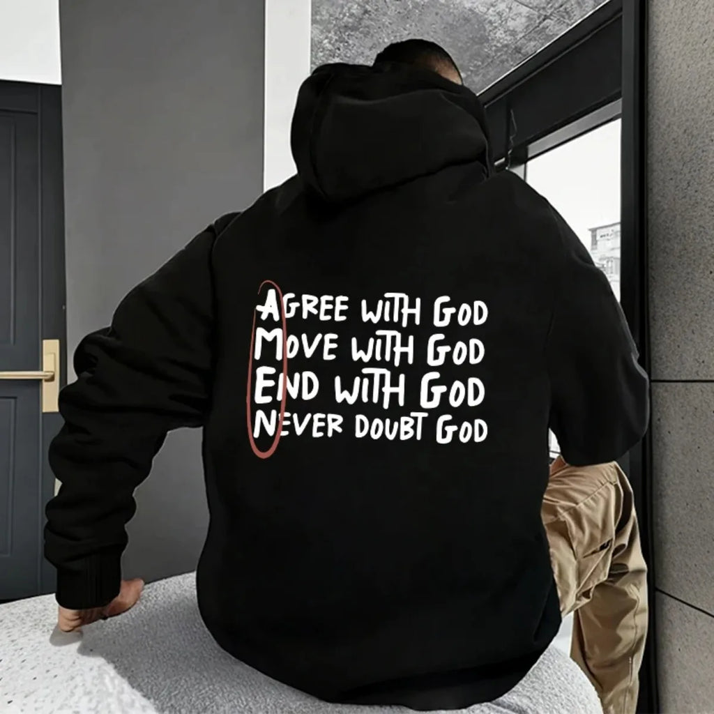 2026 Hot Sale Christian God Printed Hoodie for Men High Quality Hooded Long Sleeved Top All Season Daily Casual Fashion Pullover