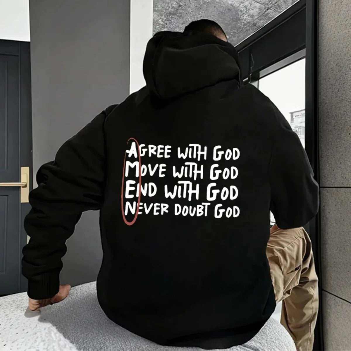 2026 Hot Sale Christian God Printed Hoodie for Men High Quality Hooded Long Sleeved Top All Season Daily Casual Fashion Pullover