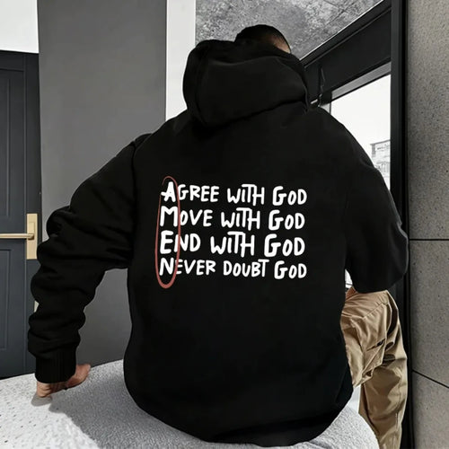 2026 Hot Sale Christian God Printed Hoodie for Men High Quality Hooded Long Sleeved Top All Season Daily Casual Fashion Pullover
