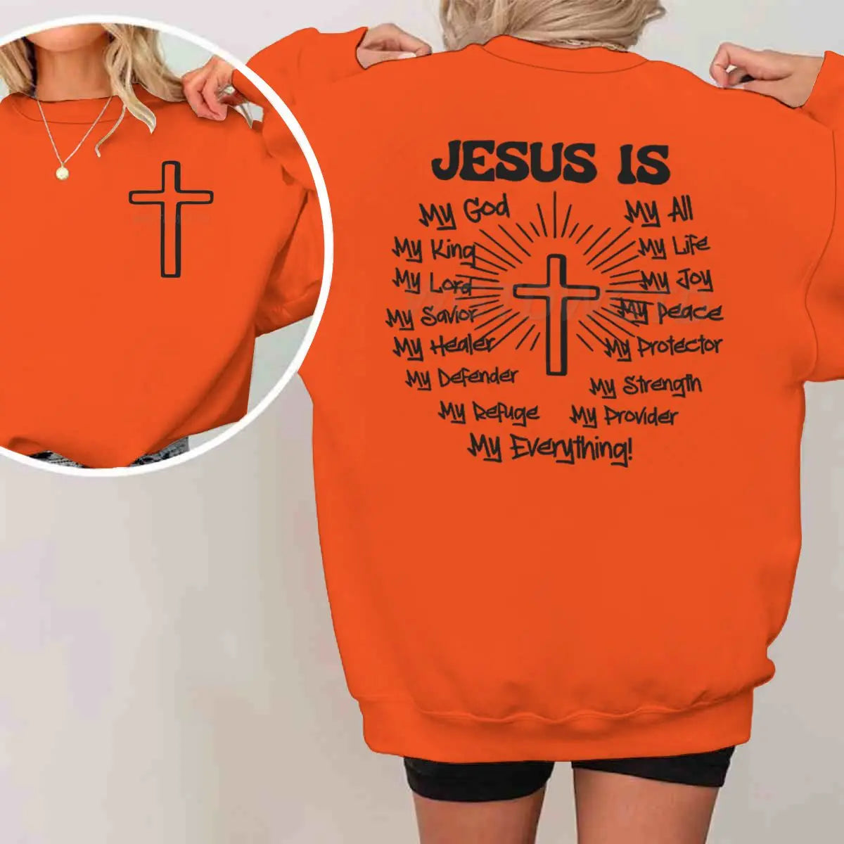 Jesus Is My King Men's Women's Clothing Gift for Christian Street Style Sweatshirt Unisex Jesus Religious Believe Sweater
