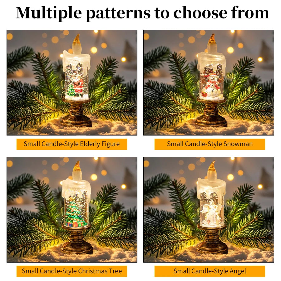 Creative Flameless LED Candle Light Christmas Room Decoration Candle Light Gift Battery Powered Candlestick Lamp Ornaments Light