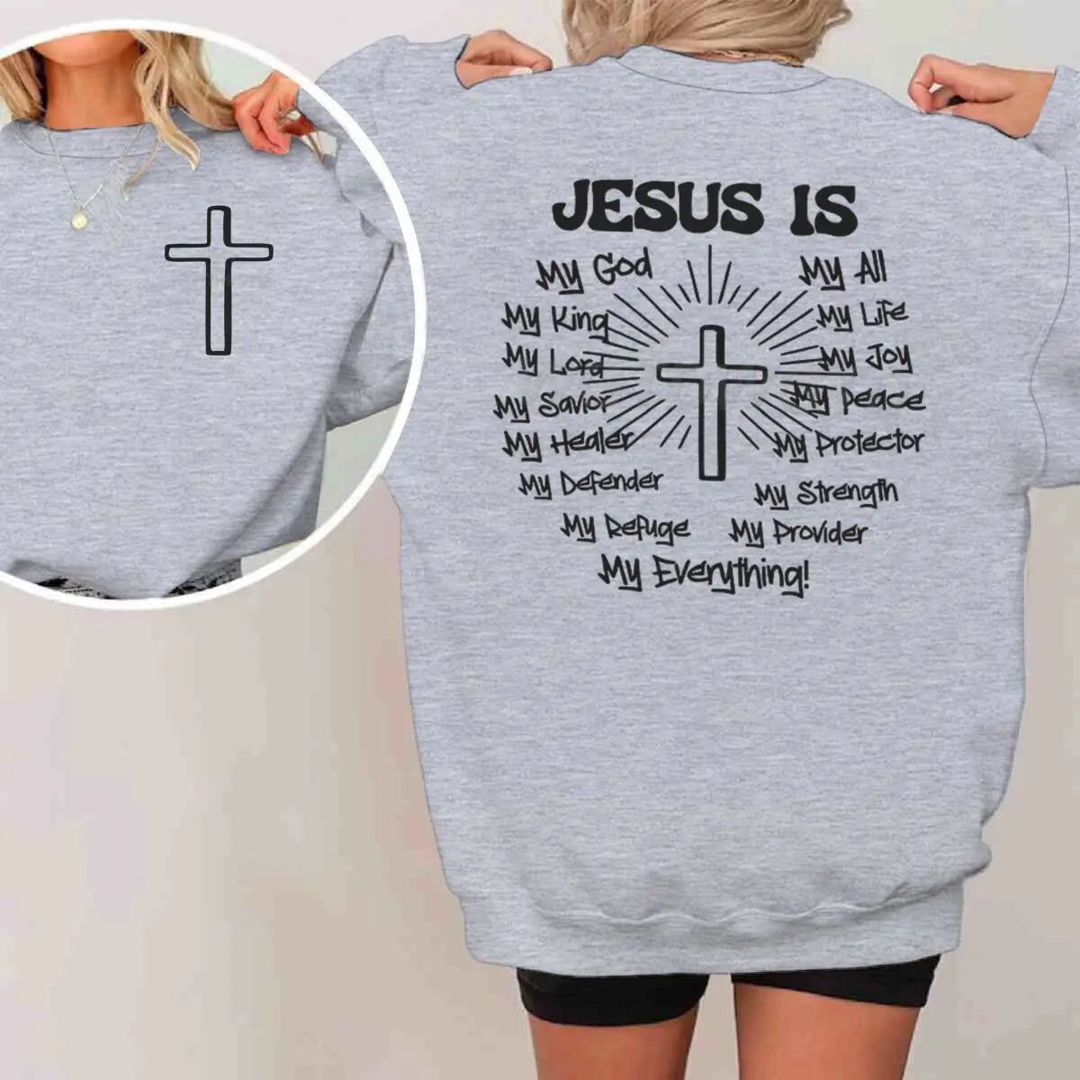 Jesus Is My King Men's Women's Clothing Gift for Christian Street Style Sweatshirt Unisex Jesus Religious Believe Sweater