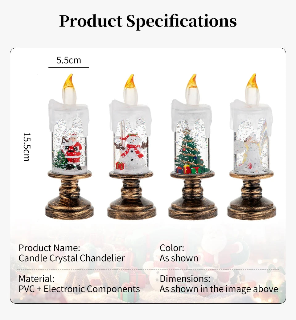 Creative Flameless LED Candle Light Christmas Room Decoration Candle Light Gift Battery Powered Candlestick Lamp Ornaments Light