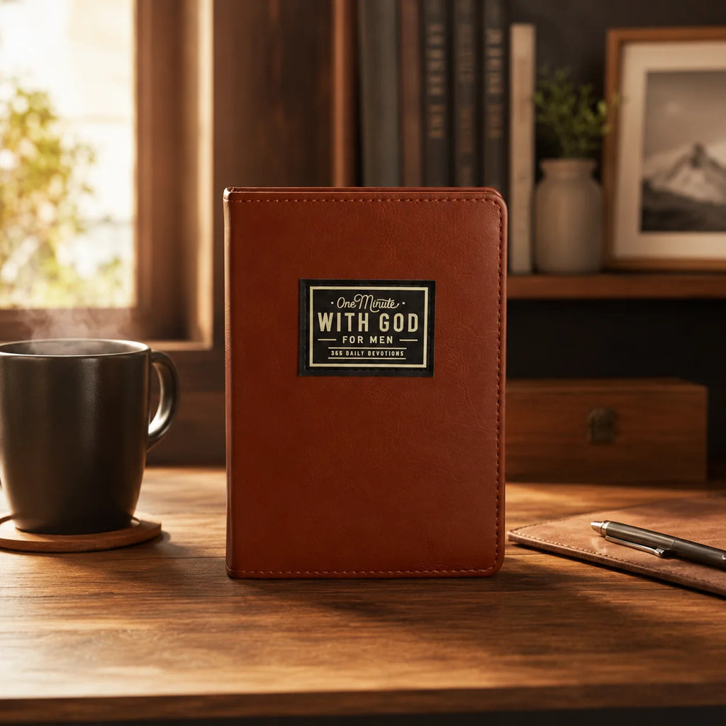 Men’s Prayer Journal One Minute With God 365 Daily Devotions Bible Study Diary Leather Christian Book