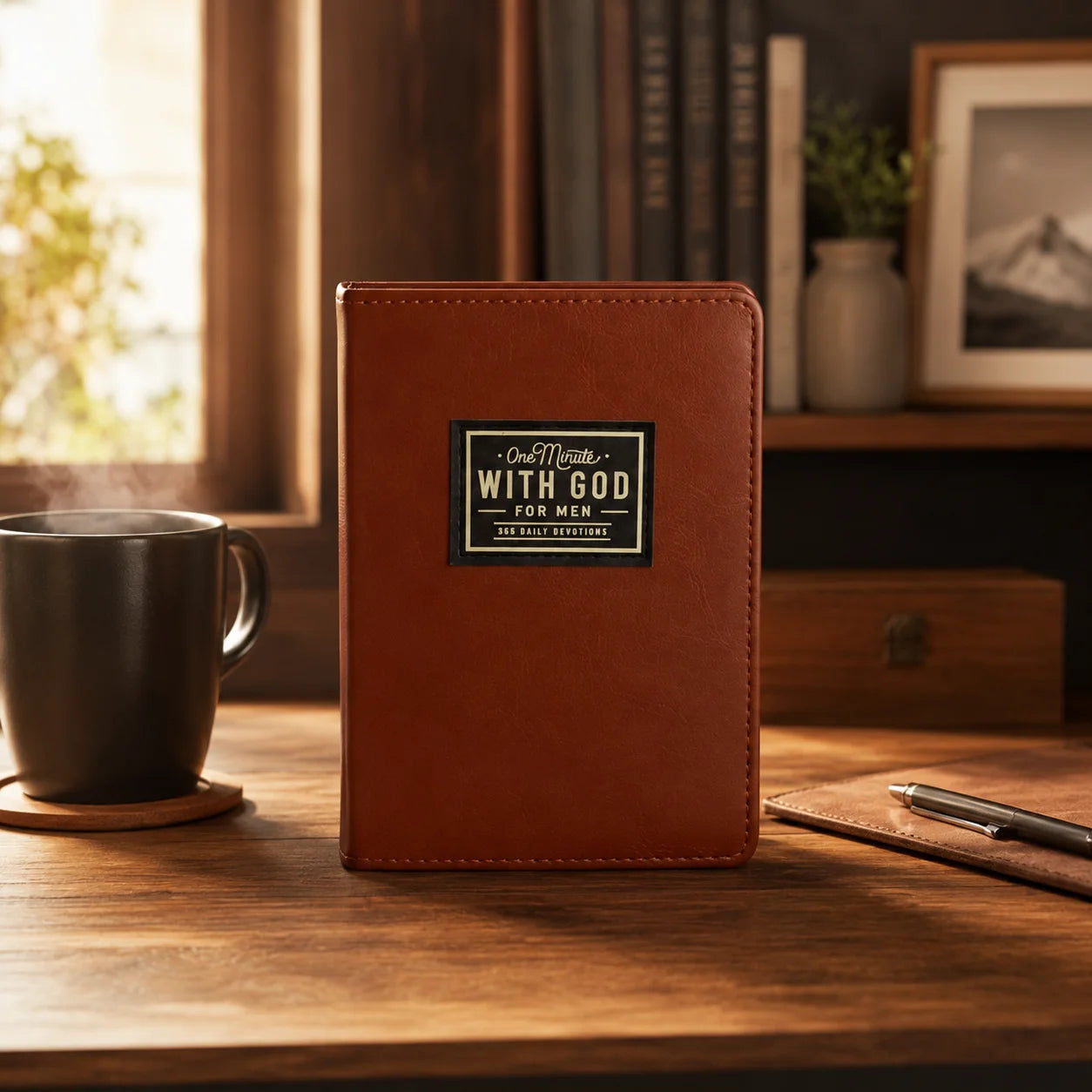 Men’s Prayer Journal One Minute With God 365 Daily Devotions Bible Study Diary Leather Christian Book