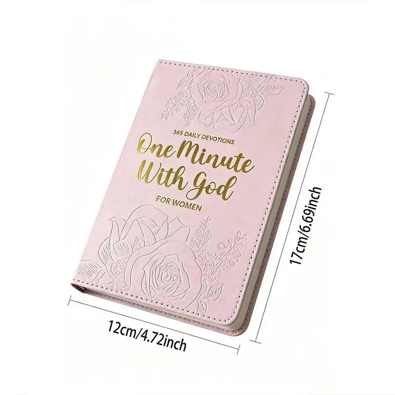 365 Days Daily Prayer Leather Brown And Pink Notebook Portable Daily Devotional Journal Faith Stationery Supplies For Women