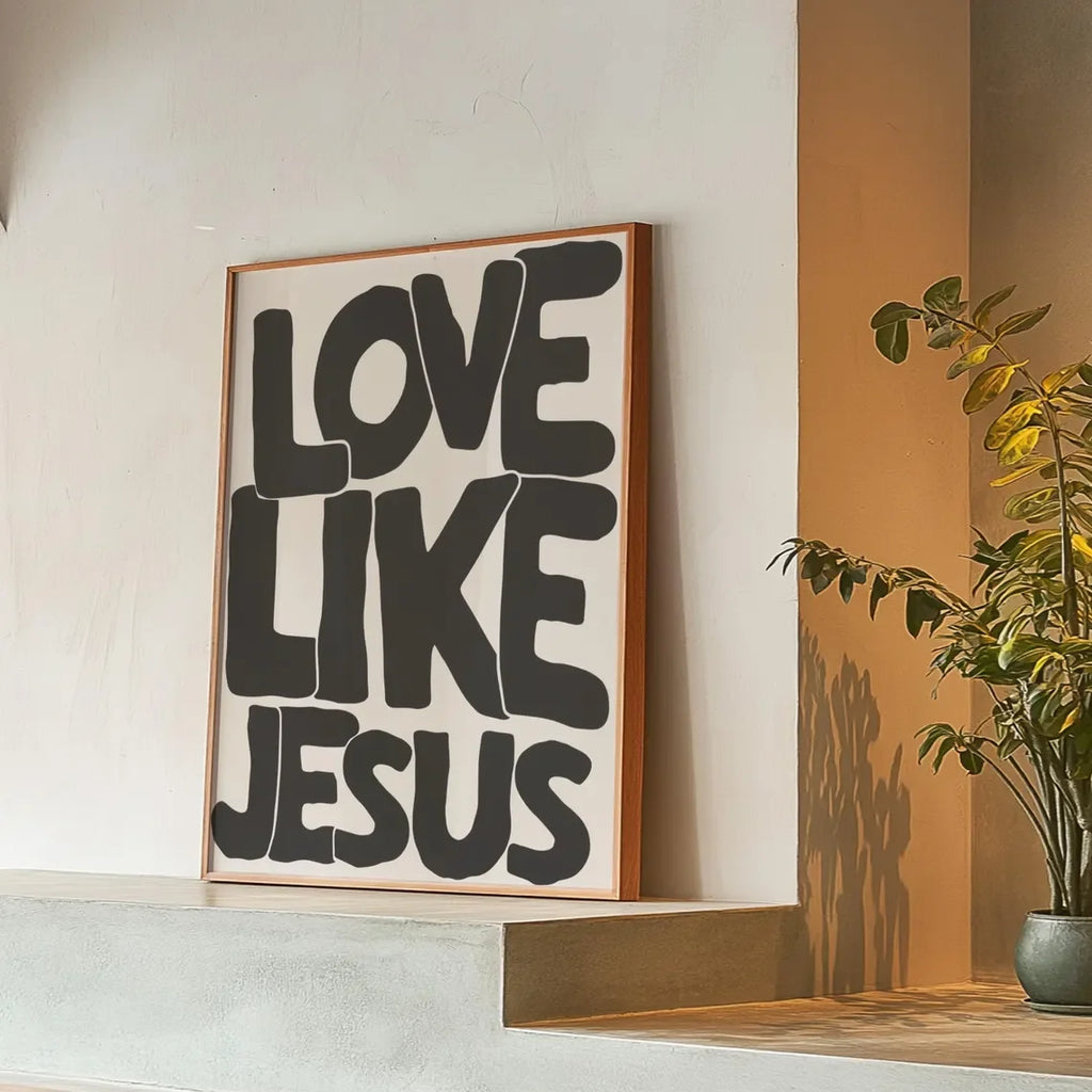 Modern Christian Wall Decor, Love Like Jesus Christian Poster Retro Christian WallArt, Christian Gifts Digital Art, Printable de