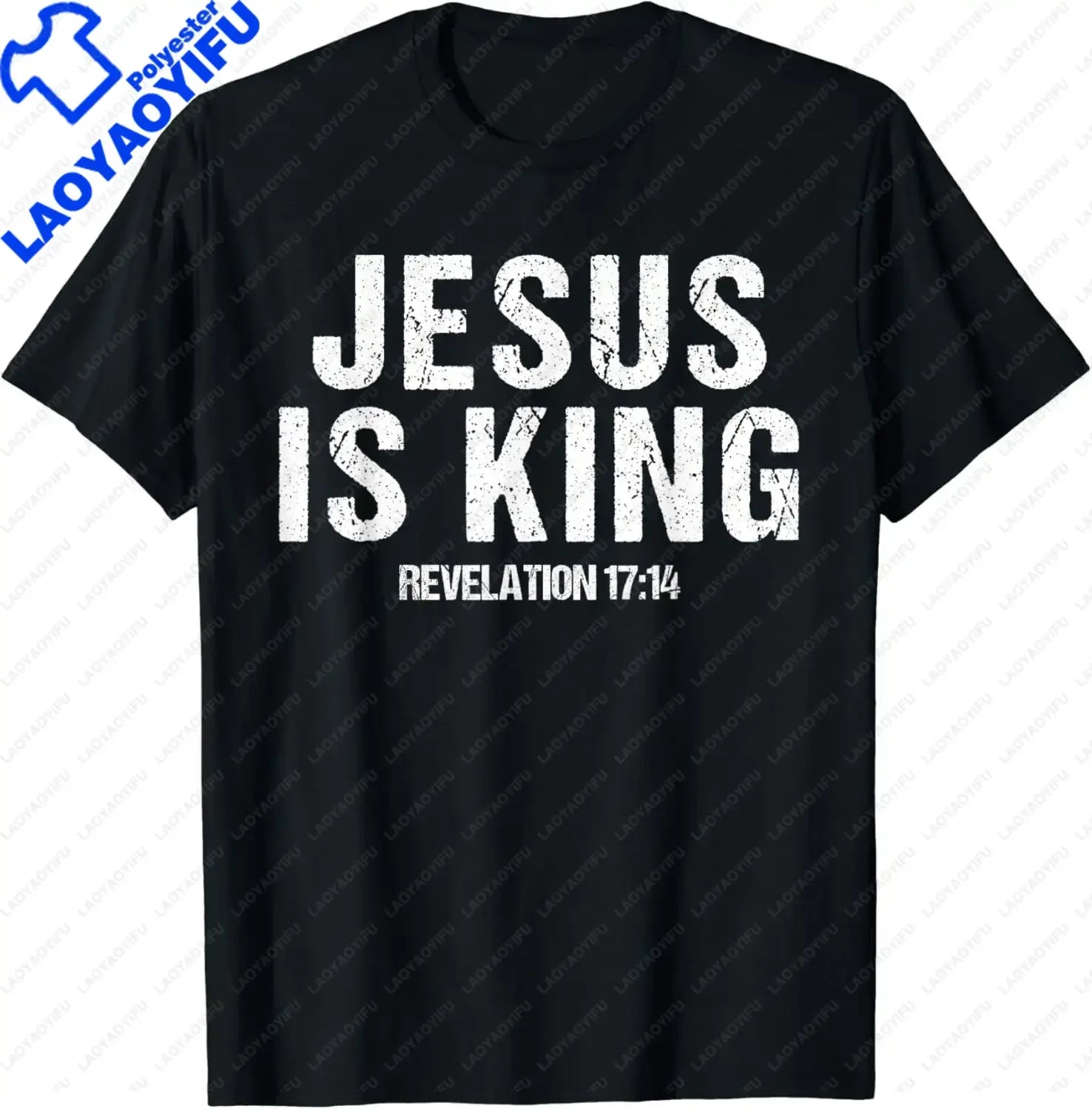 Christian Jesus Is King Design Crown T-Shirt Street Casual Couple Clothes T Shirts for Men Camisetas Streetwear