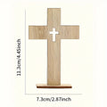 24pcs Wooden Cross Ornament Christian Symbol Diy Craft Decor Natural Wood Standing Cross For Church Home Prayer Festival Gift