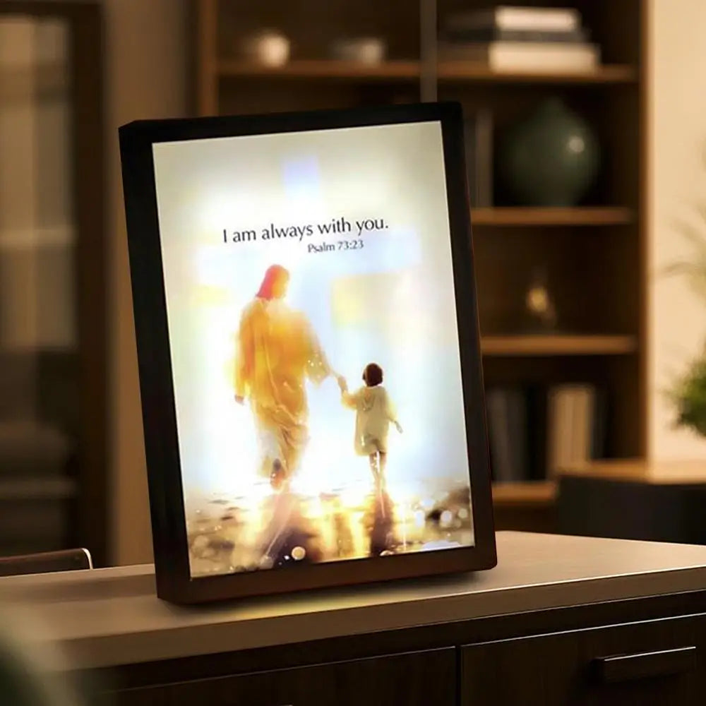 4D Jesus LED Painting Luminwork Jesus Lamp Christian Night Light Decor LED Best Birthday Christian Religious Gifts for Baptism