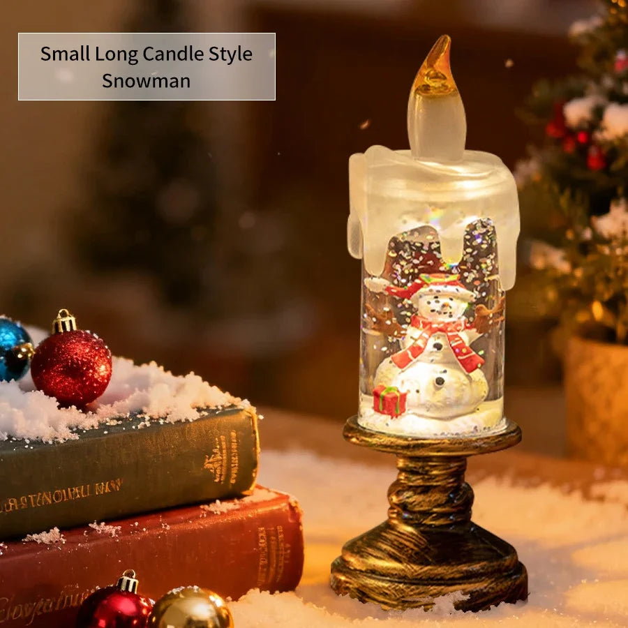 Creative Flameless LED Candle Light Christmas Room Decoration Candle Light Gift Battery Powered Candlestick Lamp Ornaments Light